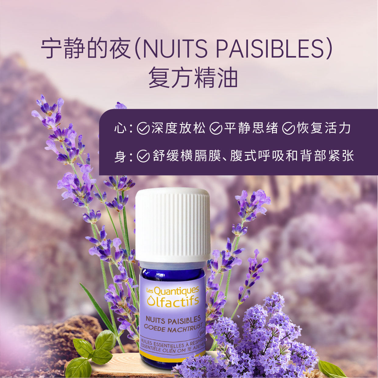 【法国原装进口】寇缇芳《宁静的夜》精神放松助眠香薰精油