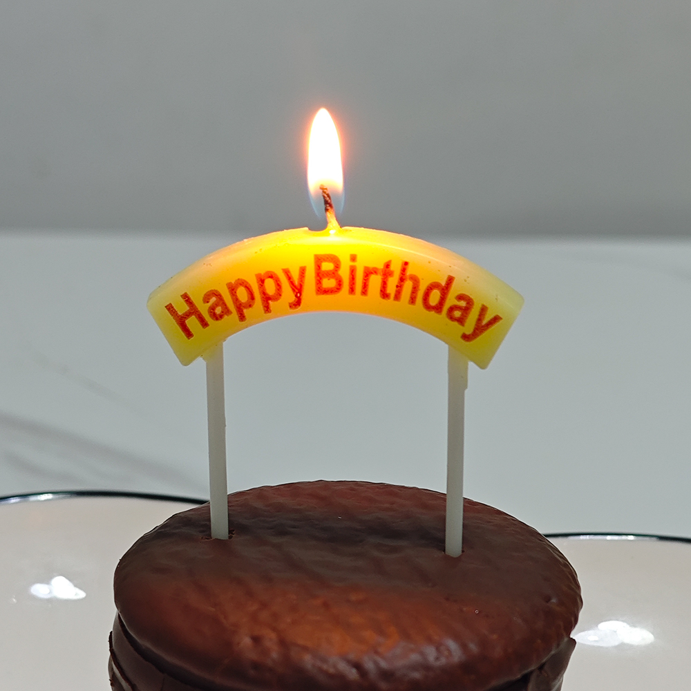 粉色拱门蜡烛小蛋糕装饰黄色拱门小蜡烛氛围感插件diy插件蜡烛