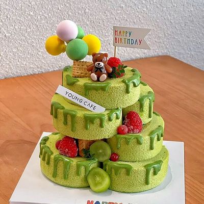 diy叠叠乐小熊蜡烛蛋糕装饰插件