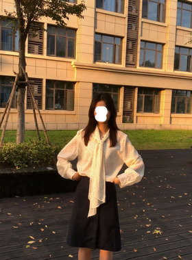 法式独特绝美浪漫高级感两件套新款漂亮白色波点上衣半身裙套装