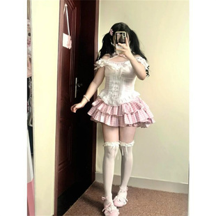 夏季 甜美风套装 新款 胖mm格子显瘦半裙女 大码 修身 设计韩版 百搭衬衫