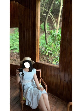 大码mm蓝色设计蕾丝拼接条纹短袖连衣裙新款茶歇气质修身显瘦长裙