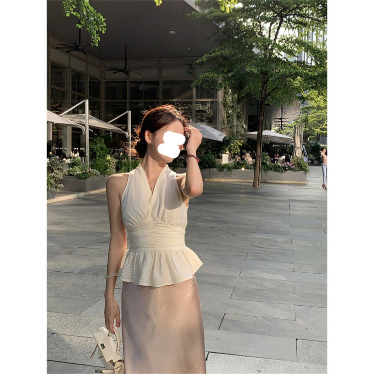 法式微胖小众设计感吊带背心女夏季新款高级感气质收腰显瘦上衣潮图片