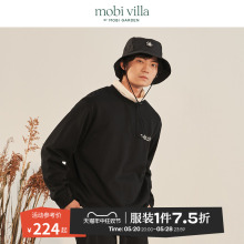 villa卫衣男秋款 日系露营潮牌圆领套头男生cityboy情侣上衣 mobi