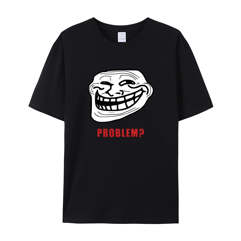 TROLLFACE MEME RAGE Funny TROLL JOKE INTERNET纯棉T恤短袖男女