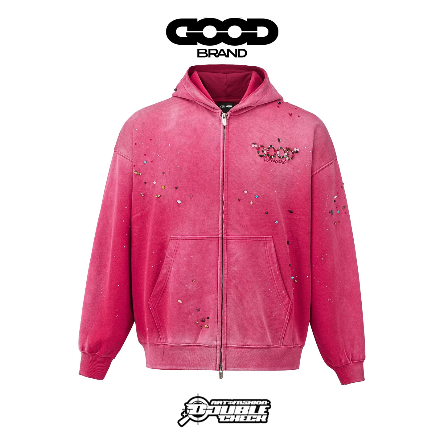 【GB-GOODBRAND】2025FW 水洗串珠轻奢拉链卫衣 宋亚轩同款
