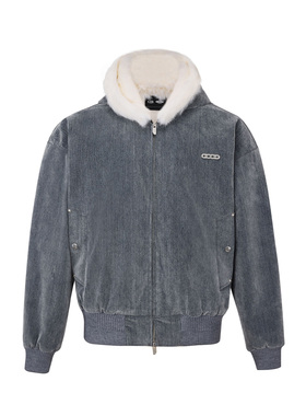 【官方正品】GOODBRAND 灰色植绒兔毛座山雕夹克外套 男女同款