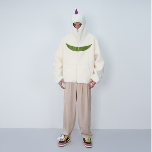 【官方正品】VANDYTHEPINK联名CANOTWAIT 食蝇仔羊羔绒连帽卫衣