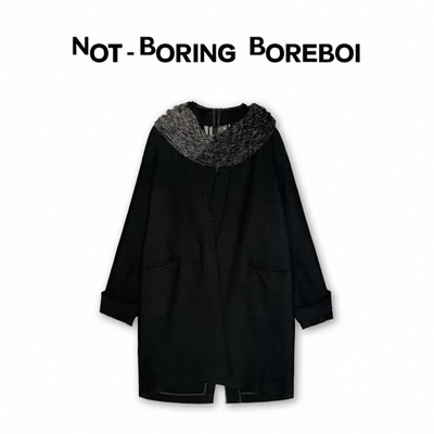 NBB围脖一体式高智感毛呢大衣