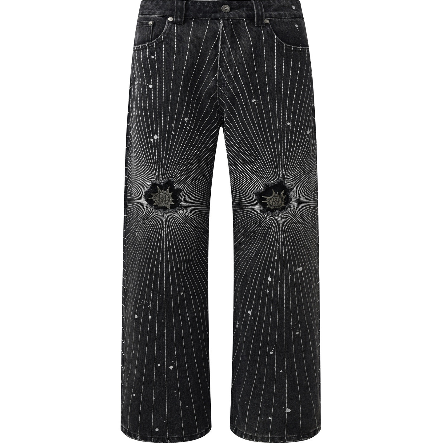 BORC泼墨射线直筒牛仔裤