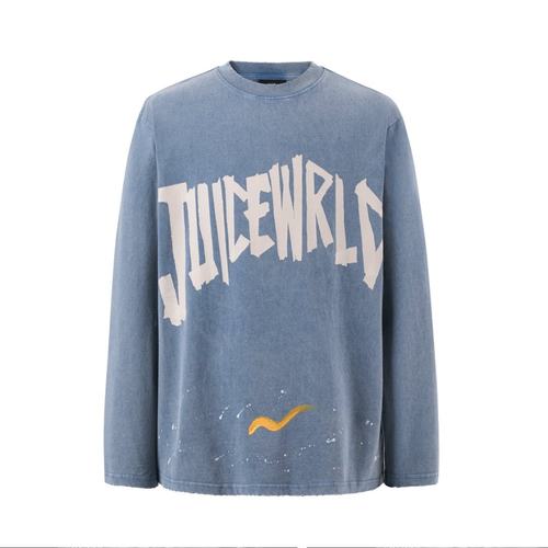 JuiceWrld胶带印花泼墨长袖