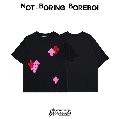 【Not-Boring Boreboi】3D Yarn Cross Tee十字毛线绣片短袖T恤