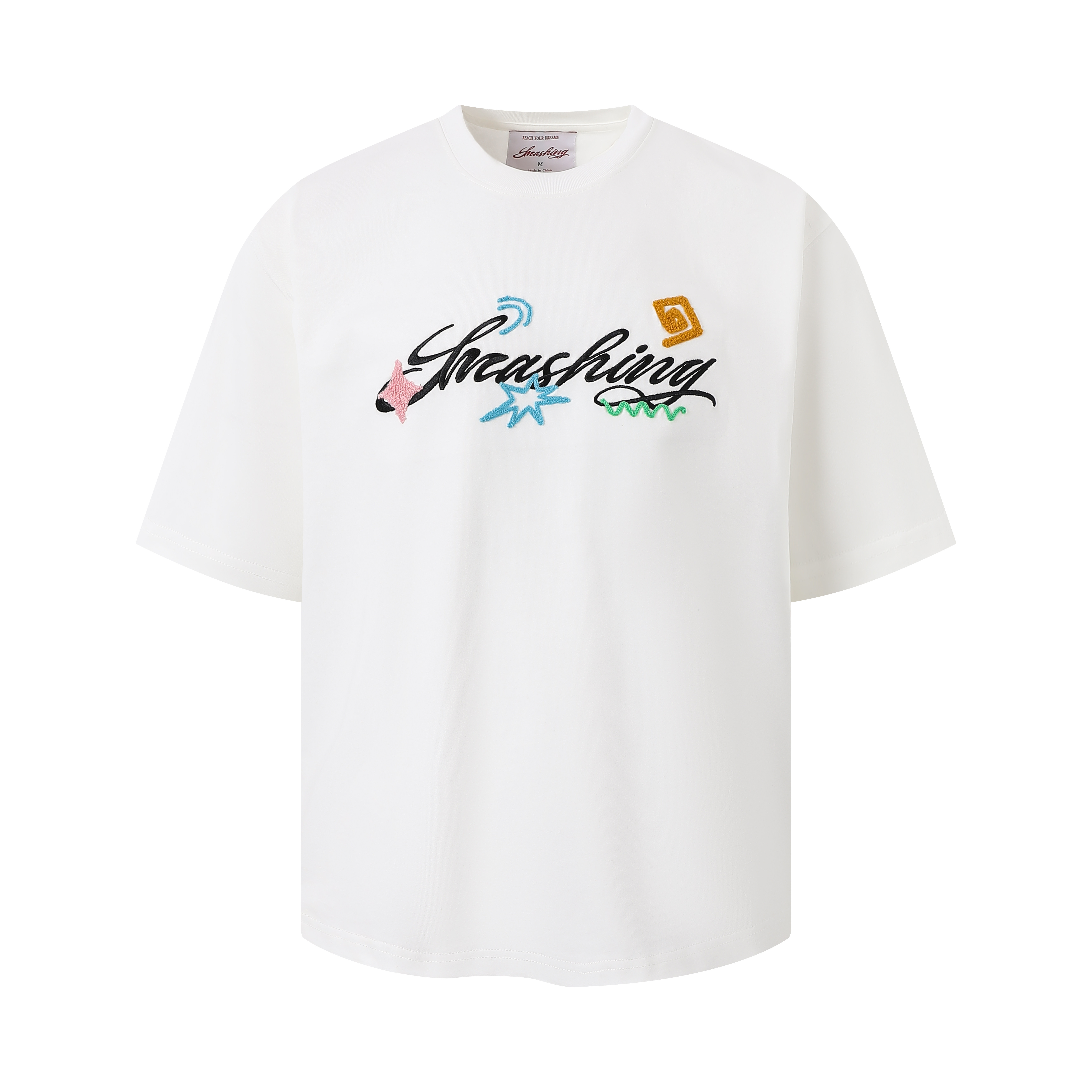 SMASHING度假风贴绒绣短袖