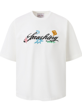 【官方正品】SMASHING 度假风贴绒绣短袖T恤 男女同款