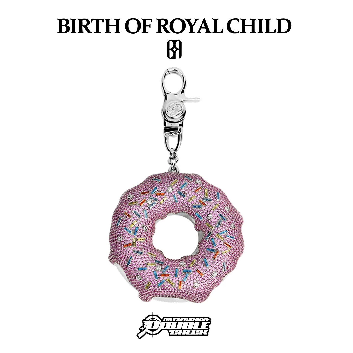 BORC粉色彩锆亮钻甜甜圈包挂饰