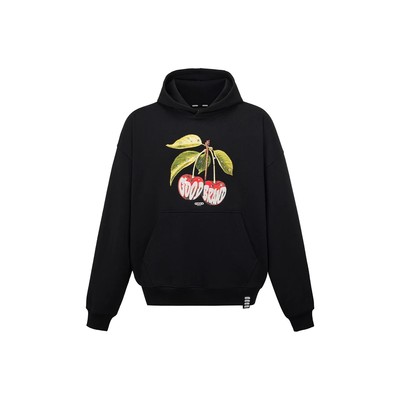 GOODBRAND樱桃印花钉珠连帽卫衣