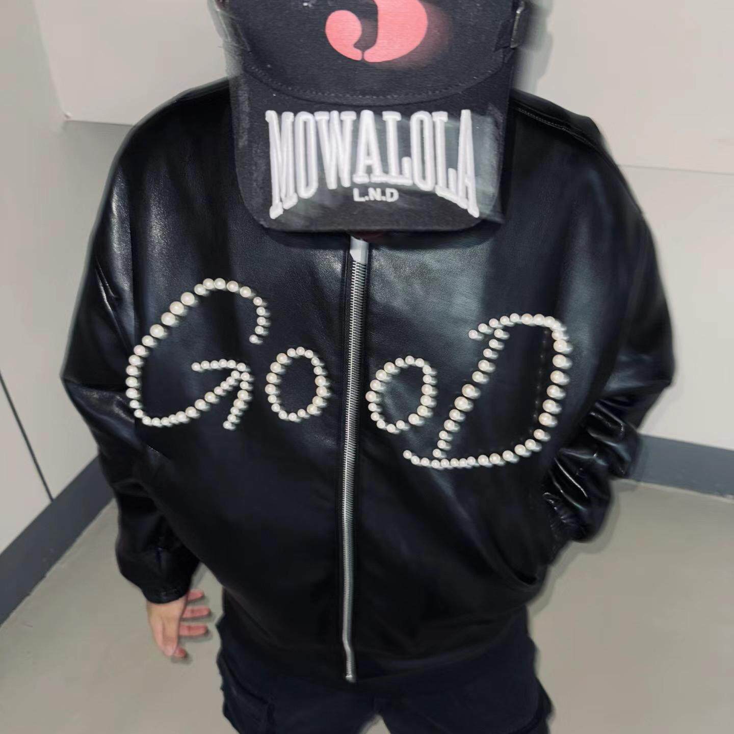 【官方正品】GOODBRAND 轻奢高级GOOD珍珠皮衣夹克外套 男女同款