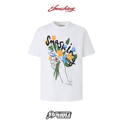 SMASHINGFlowers涂鸦印花短袖