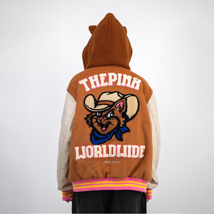 【官方正品】Vandythepink 25ss可拆卸后背牛仔猫棒球夹克外套