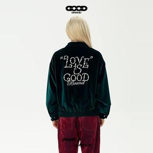 【张杰同款】GOODBRAND 珍珠丝绒夹克翻领外套 男女同款