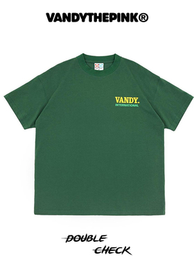 【官方正品】VANDYTHEPINK 美潮logo印花绿色短袖T恤