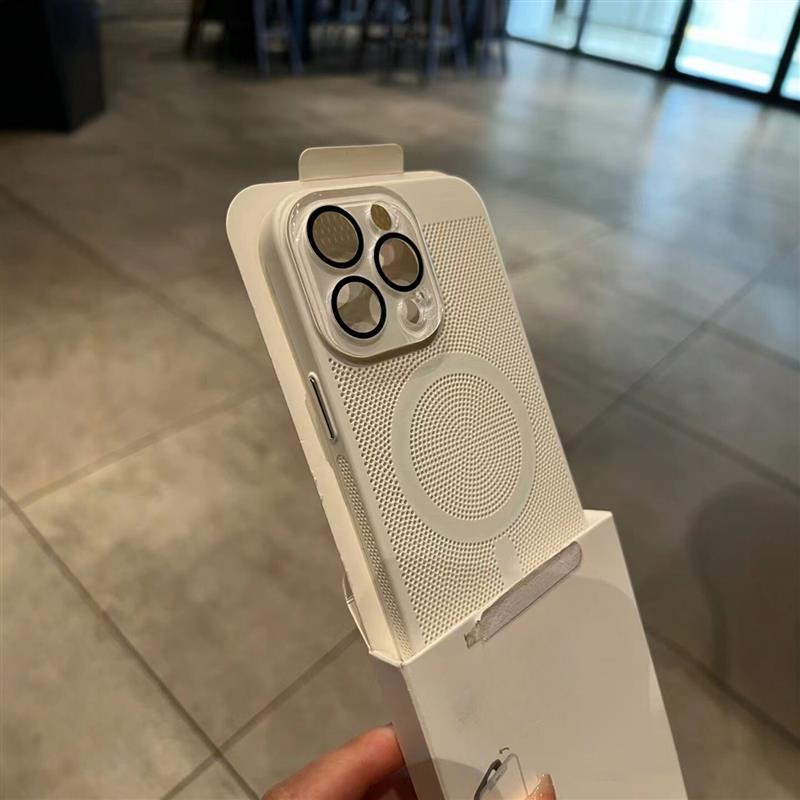 磁吸散热适用苹果15手机壳超薄iphone16promax防摔保护套13男女情侣12高级感14promax透气14外壳全包镜头新款