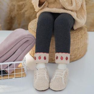 女宝宝棉裤 一体绒儿童夹棉保暖裤 秋冬加厚外穿长裤 女童加绒打底裤