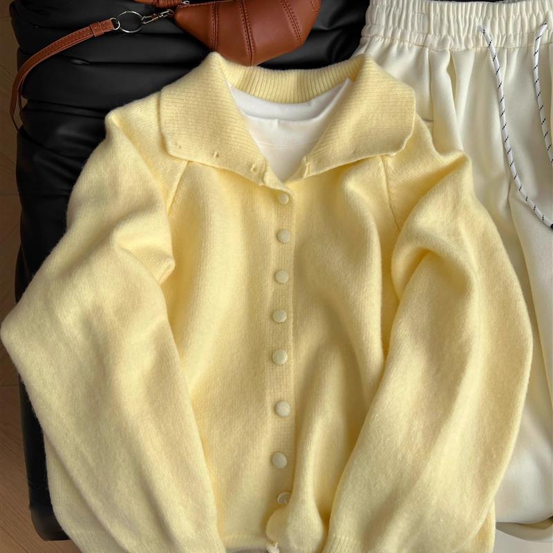 温柔风高领软糯毛衣外套女春季秋冬穿搭新款韩系ins外穿针织开衫