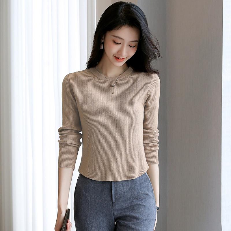 气质短款毛衣女装2025春季新款套头修身小个子针织上衣内搭打底衫