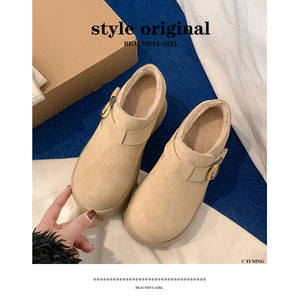 新款10cm增高休闲加绒勃肯鞋女秋冬保暖一脚蹬运动休闲百搭单鞋