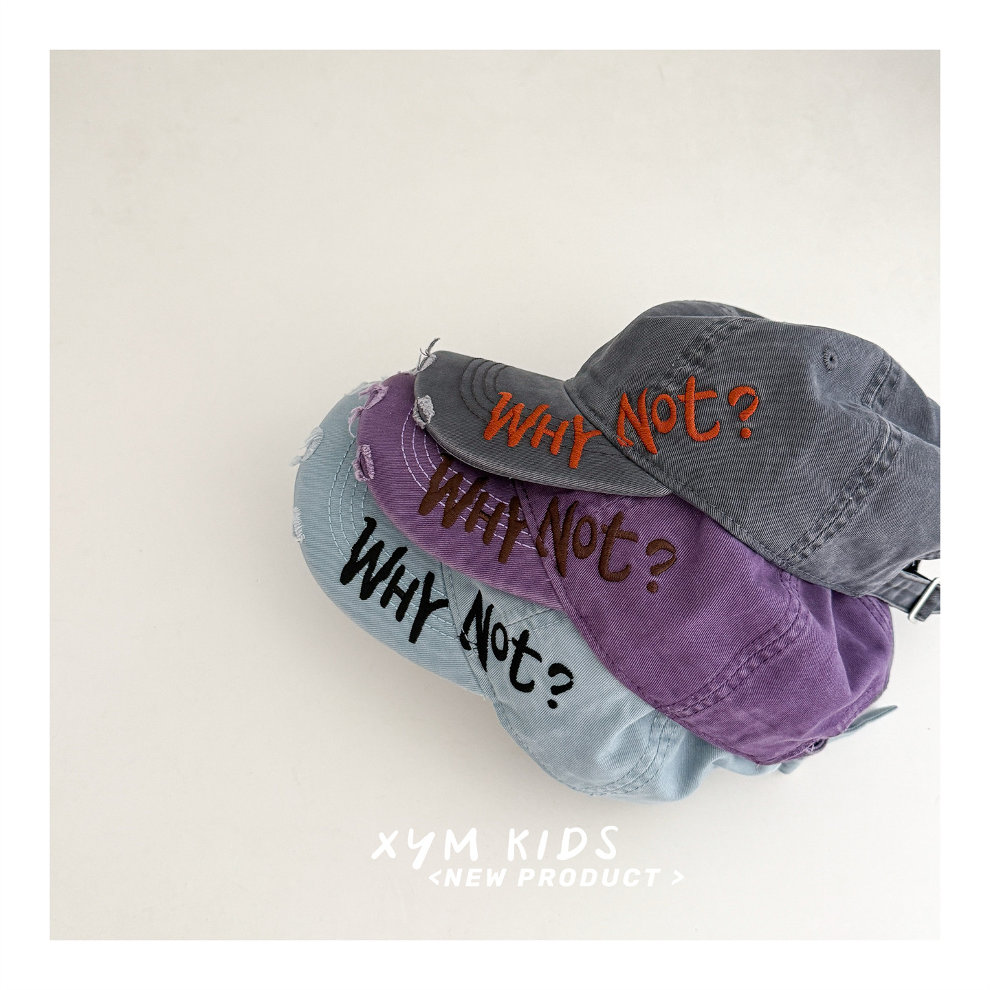 街头潮酷风字母刺绣儿童棒球帽男女童个性做旧鸭舌帽男女童遮阳帽