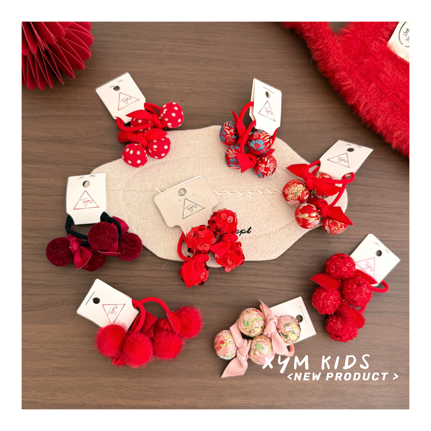 小福娃中国风喜庆球球发圈