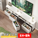小户型实木圆角 电视柜落地客厅家用玩具收纳储物书柜一体2025新款