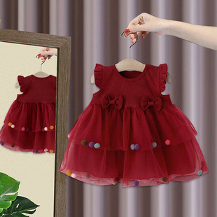 3岁4女宝宝公主裙韩版 女童夏装 婴儿洋气连衣裙小女孩潮 裙子0