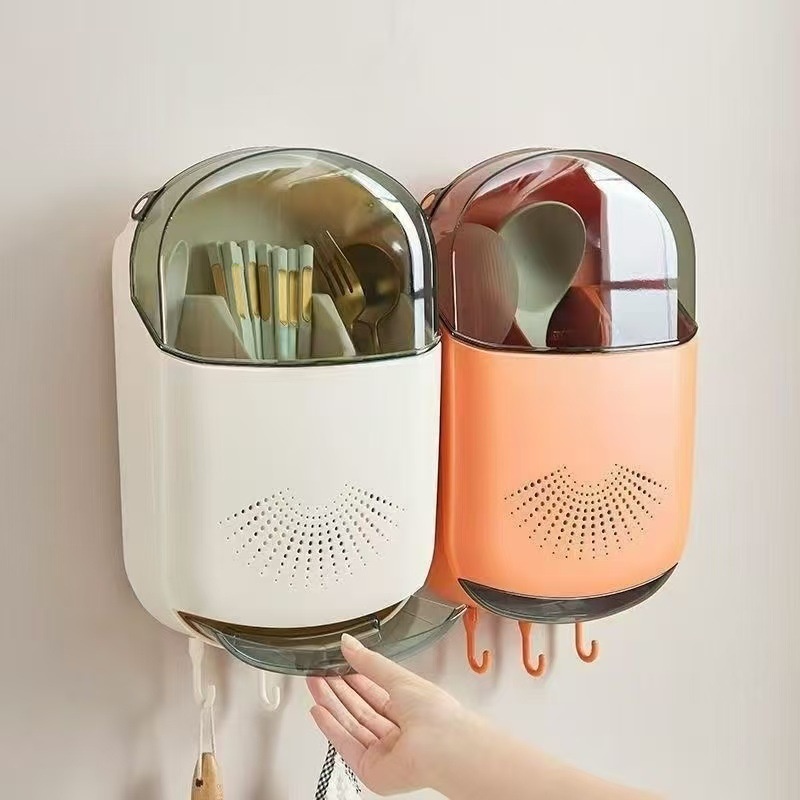 筷子盒免打孔收纳架家用筷笼厨房快子桶勺子篓挂墙式筷子笼筷子筒