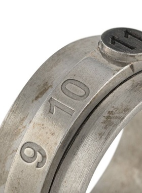 Margiela风格 新款925银可转动数字雕刻马吉拉做旧戒指