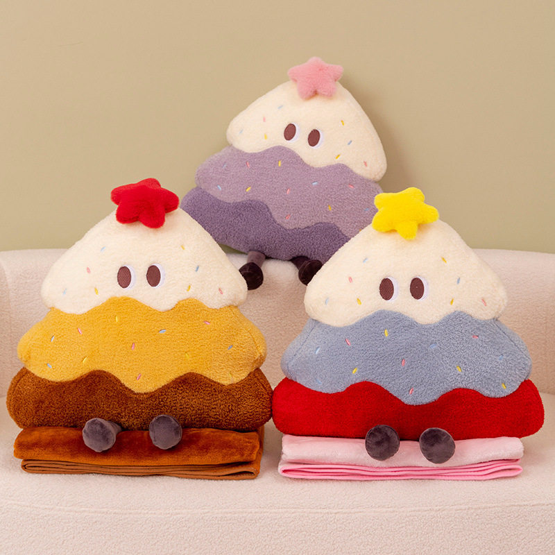 蛋糕树车用车载沙发抱枕客厅靠垫小毯子二合一被子两用靠枕被卡通