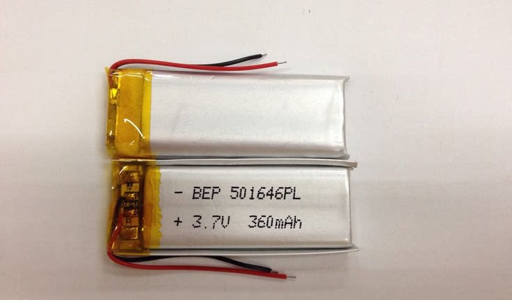 3.7V聚合物锂电池 501646 360MAH 口香糖录音笔 摄像笔 蓝牙电池图片