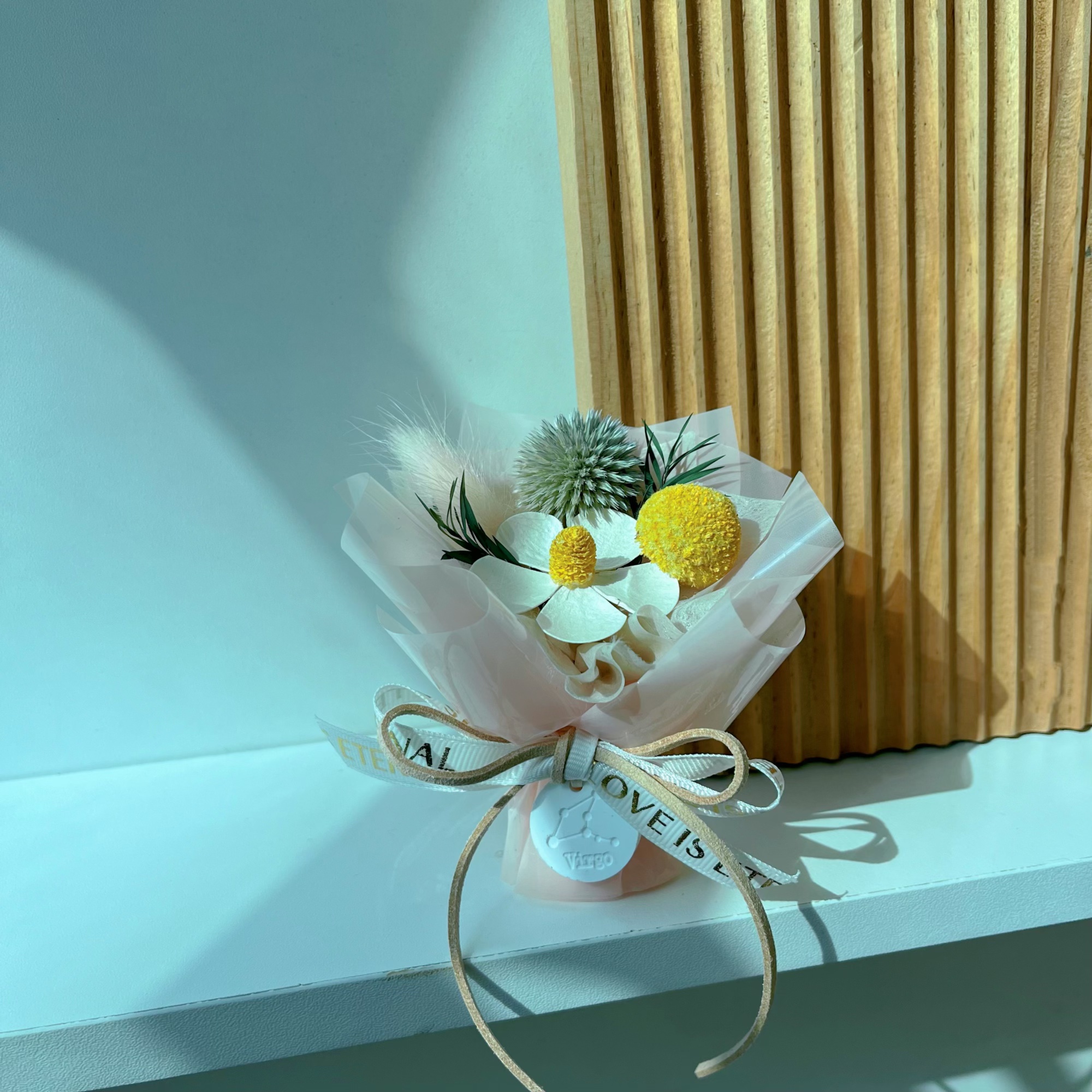 野茶子车载永生花束mini小众