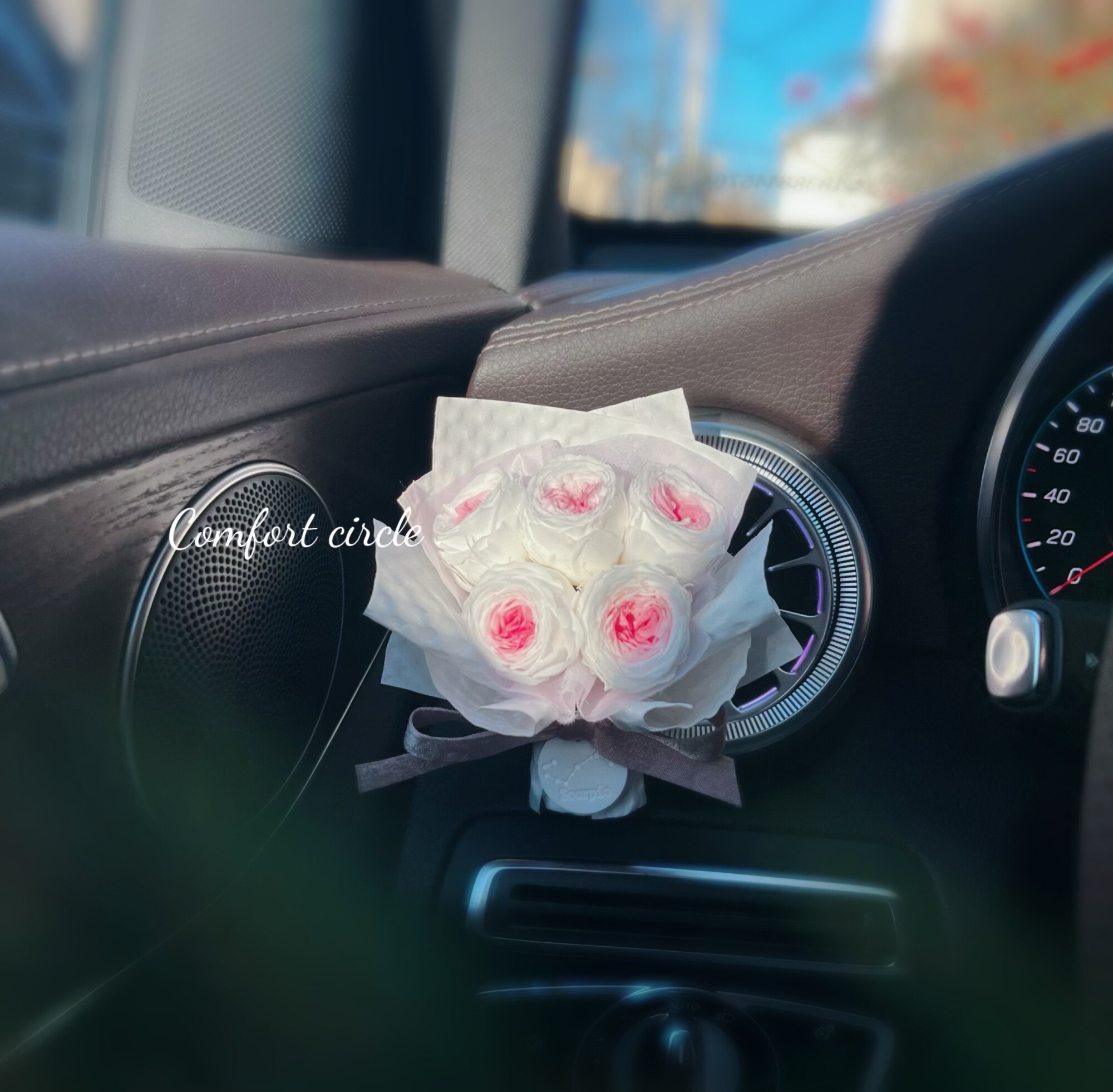 出风口永生玫瑰花束车载香薰装饰