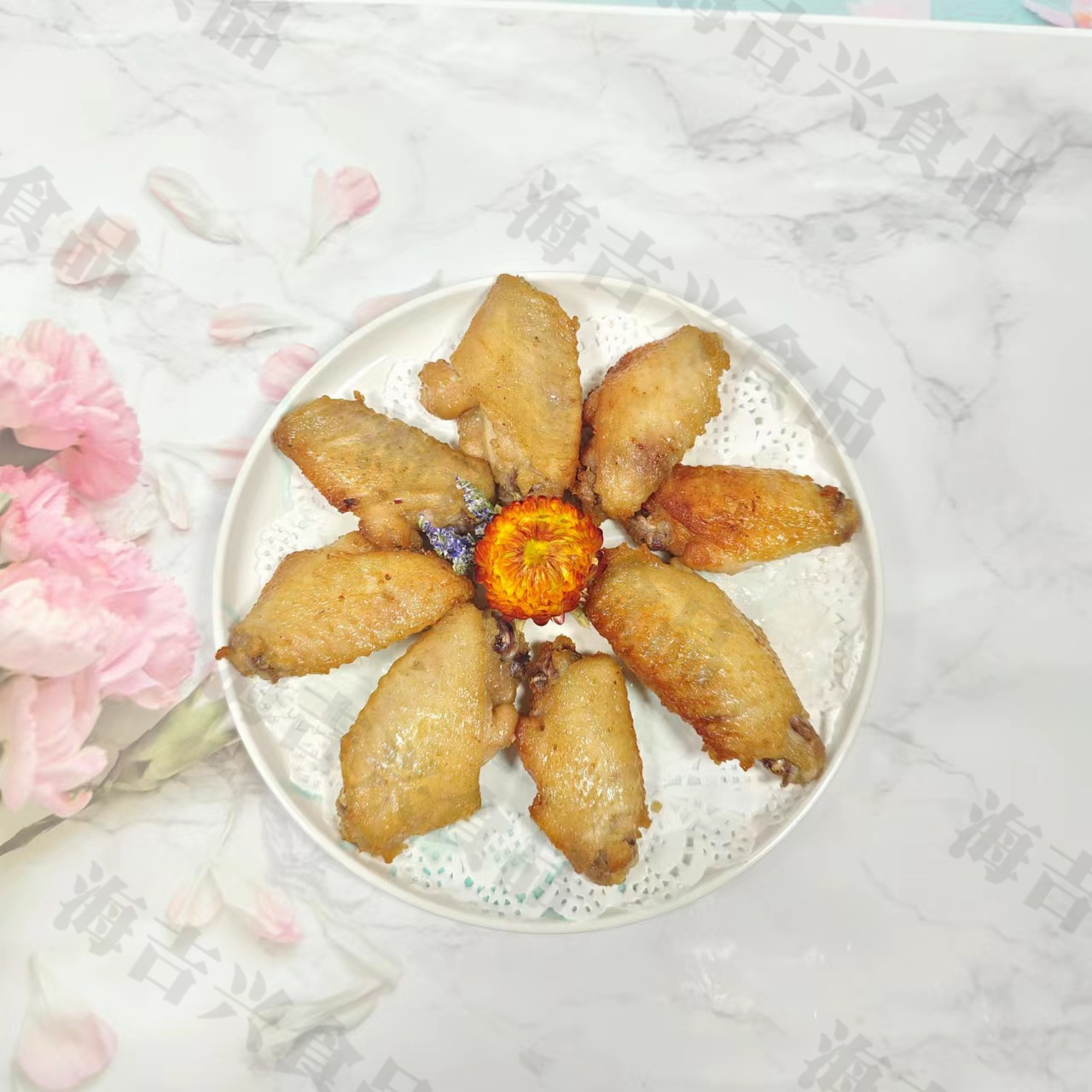 【蒜香鸡中翅】夜宵档油炸特色食材速冻腌制食品蒜香鸡翅400g/8个