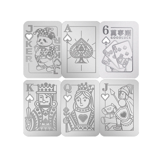 素竹（珠宝）足银白银999扑克牌银条10g吊坠礼物jokerAKQJ689