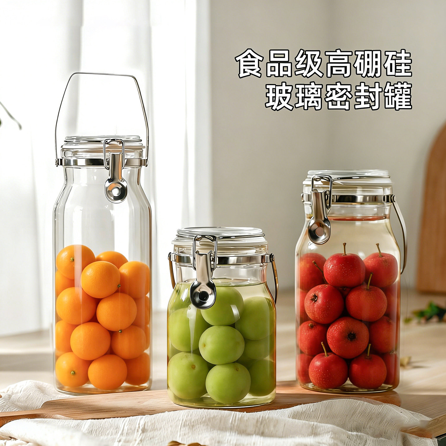 泡酒玻璃瓶高硼硅酒瓶食品级密封罐青梅杨梅酿果酒罐泡酒坛子容器