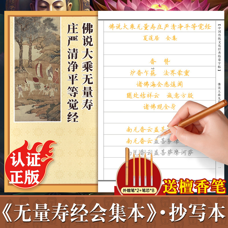 佛说大乘无量寿庄严清净平等觉经手抄本正版 大乘无量寿经临摹抄经 无量寿经会集本抄经本硬笔 静心手抄临摹本