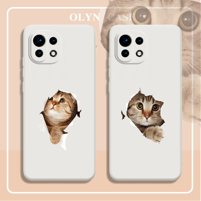 猫咪破纸mix4小米12红米k40手机壳11适用10新款9a女note11pro男13情侣
