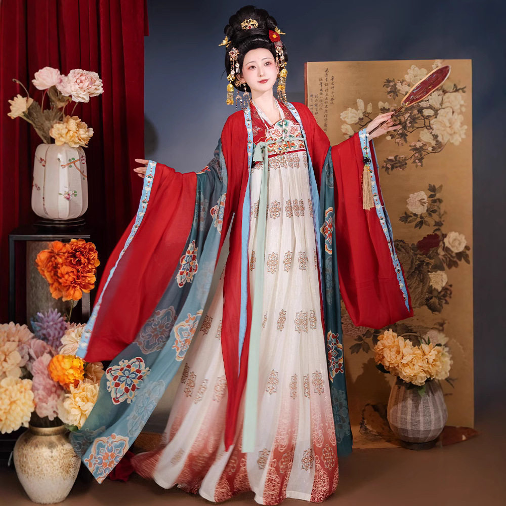 原创唐制褙子重工刺绣齐胸襦裙直领对襟广袖衫汉服女日常夏款全套,女装/女士精品,汉服套装,淘宝优惠券,粉丝福利购,淘宝优惠卷