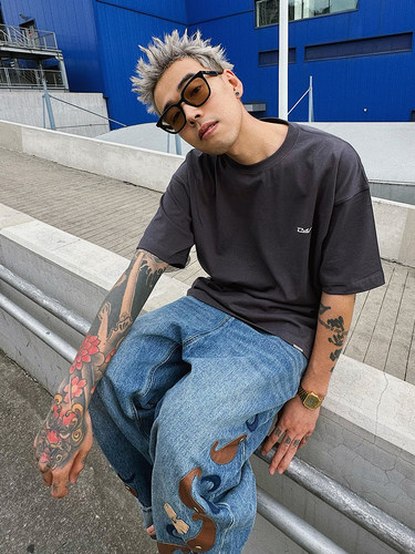 commas短袖美式简约男女T恤