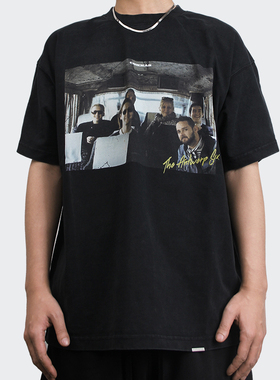 Commas 黄景瑜同款原创国潮夏季美式高街重磅T恤男休闲宽松短袖