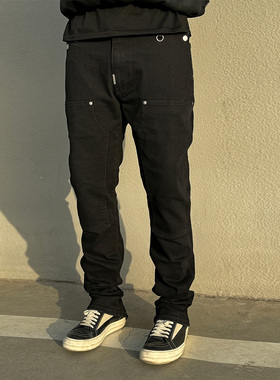 Commas 逗号刺绣工装裤男春夏美式街头潮牌基础休闲长裤修身百搭