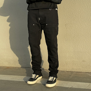 逗号刺绣工装 修身 裤 街头潮牌基础休闲长裤 百搭 男春夏美式 Commas